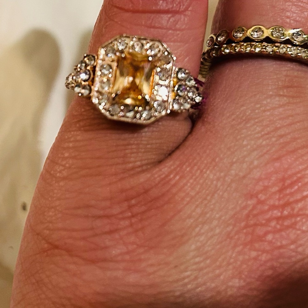 Elegant Gold and Silver Women's Ring and beautiful matching earrings bundle